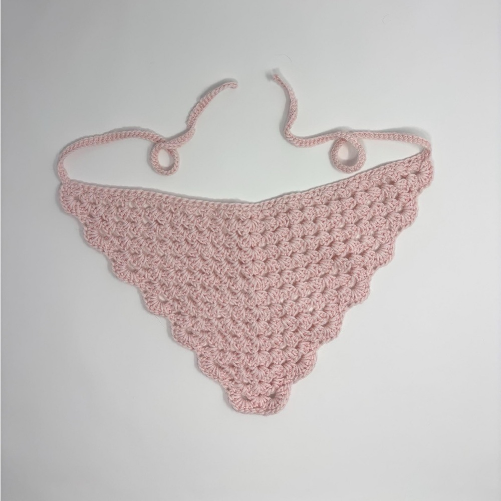 Light Pink Granny Crochet Bandana